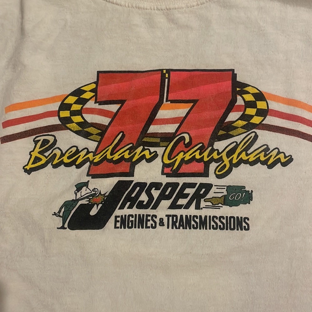 White Graphic T-Shirt with Racing Design - Picture 2 of 5